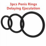 3pcs/set Training Cock Rings Dildo Sleeve Penis Ring Adult Product Sex Toys For Man Male Lasting Delay Ejaculation Exercise