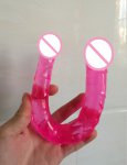 1pcs waterproof Double Dildo Long Jelly Vagina and Anal Women Gay Lesbian Double Ended Sex Toys Double Dildos