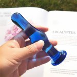 Blue Glass Anal plug Nightlife anus Dildo adult toys Crystal Adult Penis Vagina Butt plugs Gay Sex Toys for Men Women