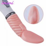 USB Frequency Conversion Simulation Tongue G-spot Anal Vibrator Real Tongue Vagina Masturbatory Vibrator for Female Sex Toys