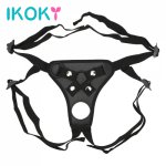 IKOKY Strapon Dildo Pants Wearable Penis Panties Erotic Costumes Strap On Dildos Pants Adjustable Harness Belt With Rings