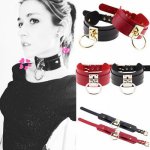 Sex Toy Female Necklace Of PU Leather Ring O Shape Collar Choker Punk Style BDSM Bondage Fetish Product Sex Toys For Woman Adult