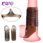 Penis Delay Ejaculation Ring Dildo Girth Enhancer Vagina Condom Ribbed Multi Functional Cocks Delay Ring Sleeve For Men