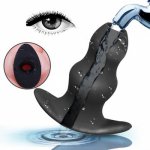 Unisex Silicone Hollow Enema Anal Butt Plug Bead Anus Peep Prostate Massage Breathable Backyard SM Erotic Sex Toys For Men Women