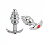 Ins, Adult Toys Silicone Steel Anal Plug Thread Shape Metal Butt Insert Anus Massage Sex Products For Female And Male Masturbator Toy