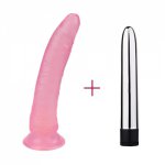 20cm crystal elastic dildo powerful suction cup jelly penis and 7-inch spray vibration vibrator woman adult vibrator sex toys