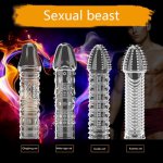 Adult toy realistic dildo cover sex toys for men sex strapon with long bold crystal condoms orgasm delay penis condoms