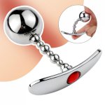 Wearable Anal Beads Sex Toys Smooth Steel Butt Plug Tail Crystal Jewelry Anal Trainer For Men/Women Anal Dilator Adult Sex Shop