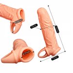 Penis Enlarger Sleeve Reusable Condom Sex Toy For Men Penis Sleeve Realistic Dildo Delay Ejaculation Penis Cover Adult Sex Shop