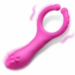 Masturbate Double Vibrator Dildo G spot Stimulate Vagina Magic Wand Nipple Clip Penis Prostate Massage sex toy for Women for Men