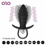 OLO Vibrator Anal Plug 10 Frequency Butt Plug Thread Anal Toys Silica Gel Prostate Massager Sex Toys For Men Women