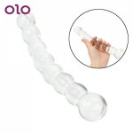 OLO 8 Beads Crystal Anal Plug Prostate Massager Glass Butt Plug Sex Toys for Women Sex Products