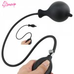 Silicone Anal Plug Inflatable Opening Butt Plug Balloon Pump Inflatable Expandable for Beginner Adult Sex Toy for Women Men Gays