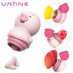 VATINE Cute Pig Tongue Licking Vibrator Sex  Toys for Woman 6 Modes Nipple Massager Clitoris Stimulator Female Masturbator