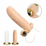 Vibrating Dick Sleeve For Men Penis Enlargement Condoms Reusable Penis Sleeve Extender Dildo Enhancer Sleeves Adults Sex Product