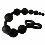 Anal Ball Butt Plug Large Size Black Anal Beads Silicone Anal Sex Toys Male Prostate Massager