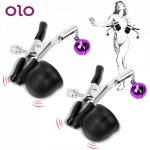 OLO Adult Games Sex Toys for Women Couple with Bell Flirting Vibrating Clip Breast Stimulator Vibrator Nipple Clamps