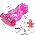 Silicone Cock Ring Vibrator Dual Pleasure Clit Stimulator Adults Sex Toys For Male Couples Products Delay Lasting Ejaculation