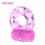 VETIRY Vibrator Cock Ring Elastic Delay Penis Rings Stretchy Intense Clit Stimulation Sex Toys for Men Premature Ejaculation