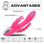 3 vibrator rechargeable double head massage vibrator female silicone sexy vibration lance masturbation device 40 Decibels Quiet