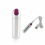 USB Rechargeable Strong Adult Sex Product USB vibrator, 10 Speed Vibrating Mini Bullet Shape Waterproof Vibrator G-spot Massager