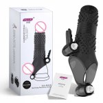 Vibrator Extender Reusable Vibration Large Size Penis Sleeve Girth Impotence Dick Enlargement Ring Sex Toys For Men Couples