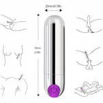 G-Spot Bullet Vibrator Dildo Nipple Clitoris Stimulator USB Rechargeable Portable for Travel Discreet Vibe Wand Anal Massager