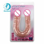 15inch Tapered Double Penetration Realistic Double Dildo Artificial Penis for Women, Nutural Dildo Adult Erotic Sex Products