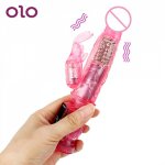 OLO Dual Stimulation Dildo Vibrator Rotation Strong Vibration Waterproof G-spot Massager Sex Toys for Women Adult Product