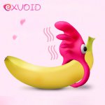 EXVOID Cock Silicone Rings Penis Vibrating Ring Tongue Vibrator Delay Ejaculation Sex Toys for Men Male Adults Products