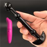 2 Pcs/Lot Vibrator And Black specter crystal Anal butt plug penis Sex toy Adult products for women men female male masturbation