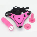 Pink strap on dildo, Sex Toys For Woman Gag silicone Dildo Strapon Strap On Pants with silicone fake Penis