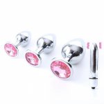 Anal Diamond Plug Jewelry Bead Dilator Vibrator for Gay Body Massage Prostate Massage Stainless Steel Anal Toy for Men/Women