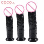 Multi-size Realistic Dildos Jelly Dong Clitoris Sex Toys for Women Flexible Cock with Curved Shaft Crystal Dildo G-spot Massage