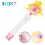 Ikoky, IKOKY AV Magic Wand Vibrator Clitoris Stimulator Licking Tongue Sex Toys for Women Oral Clit Double Head Vaginal Massager