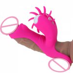 Oral Sex Penis Ring Vibrator Rotation Tongue Licking Clitoris Stimulator Sex Toy for Couples Male Penis Silicone Ring Cock Rings