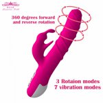 360 degree Rotation Dildo Vibrators 7 Speed Powerful Vibration Clit Stimulation Rabbit Vibrator Adult Erotic sex Toys for Women