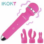 Ikoky, IKOKY Anal Vagina Massager Magic Wand AV Vibrator Female Masturbator Clit Vibrators Clitoris Stimulator Sex Toys for Women