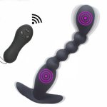 10 Speed Charging Dildo Vibrator Anal Beads Plug Wireless Remote G-spot Prostate Stimulator Anal Vibrator Sex Toys for Women Men