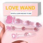 Pyrex Glass Dildo Fake Penis Crystal Anal Beads Butt Plug Prostate Massager G Spot Female Masturbation Toys For Women Gay Female