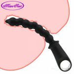 Vibrating Anal Beads Butt Plug Flexible Silicone 10 Vibration Mode Anal Sex Toy Waterproof Bullet Vibrator for Men Women Couples