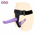 OLO Double Penis Dildo Sex toy For Women Lesbian Couples Double Dildo Strapon Ultra Elastic Harness Strap On Dildo Panties