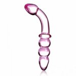 Pink Glass Dildo for Woman Vagina Anal Butt Plug Beads Ctystal Double Penis Dick Cock Sex Toys for Woman Men Adults Product Shop