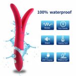 Waterproof Rabbit Vibrator Rechargeable G spot Massager Sex Toys Silicone Dual Motors Vibrator for Women Masturbator Sex Machine