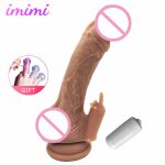 Liquid Silicone Suction Cup Dildo Vibrator G-spot Anal Toy Soft Penis With Vibrating Egg Lesbian Strap-on Fake Dick For Women