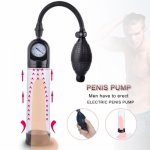 Silicone Penis Pump Enlarger Extender Developer Strecher Vacuum Erection with Clock Male Masturbation Adult Sex Toys for Men