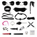 Hot sell 18pcs sex toys kits self BDSM bandage restraints intimate sex toys for couples SM sex game Handcuffs Spanking whips