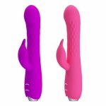 G Spot Rabbit Vibrator Waterproof Dildo Vibrator Clit Stimulator with 12 Vibration Modes Quiet Dual Motor for Women Rechargeable