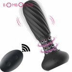 Dildo Rotating Anal Plug Vibrator Silicone Male Prostate Massage Butt Plug Anus Vibrating Adult Sex Toy For Men G-Spot Stimulate