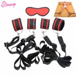 5 pcs/set Handcuffs Eye Mask Erotic Sex Toy For Couple Hands Feet SM Bondage Restraints flirting Adult sex toy Women slave game